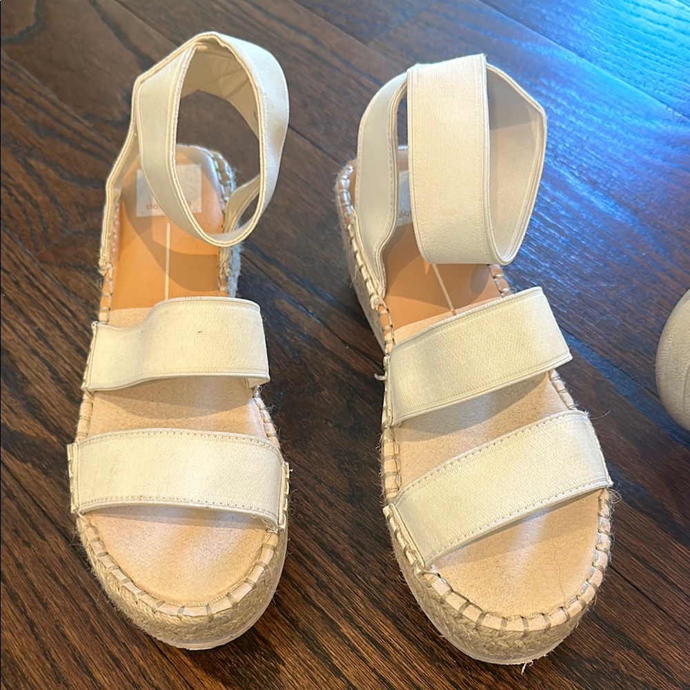 White Espadrille Sandals with Ankle Straps